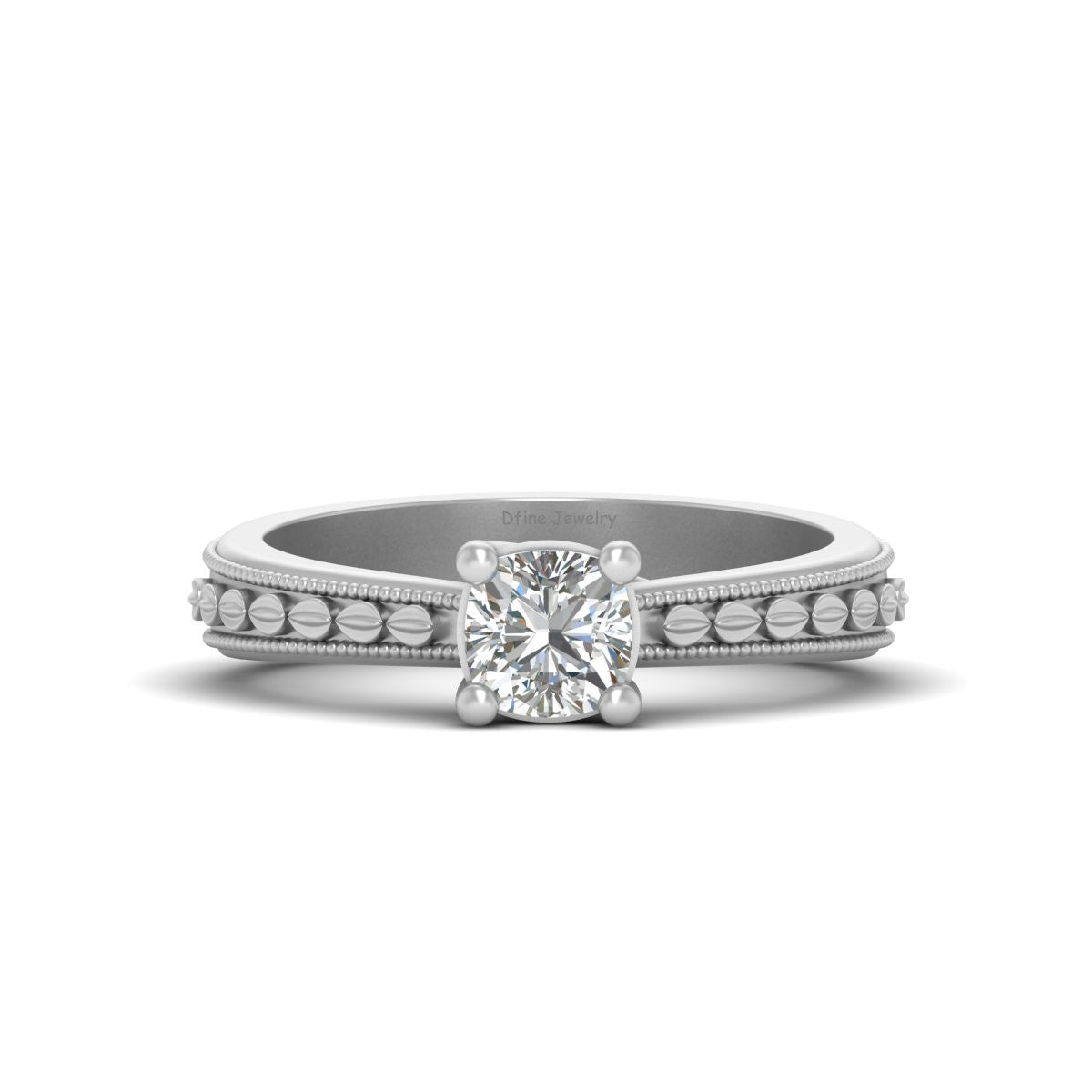 CUSHION DIAMOND WEDDING RING