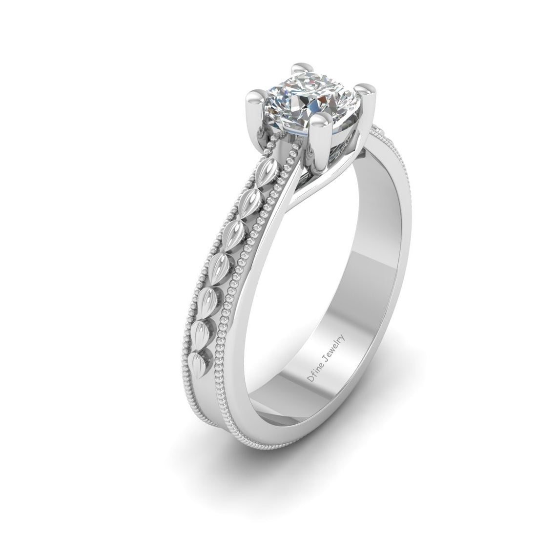 CUSHION DIAMOND WEDDING RING