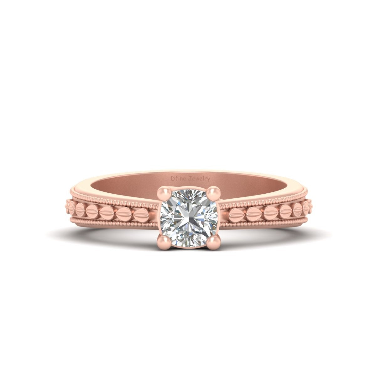 CUSHION DIAMOND WEDDING RING