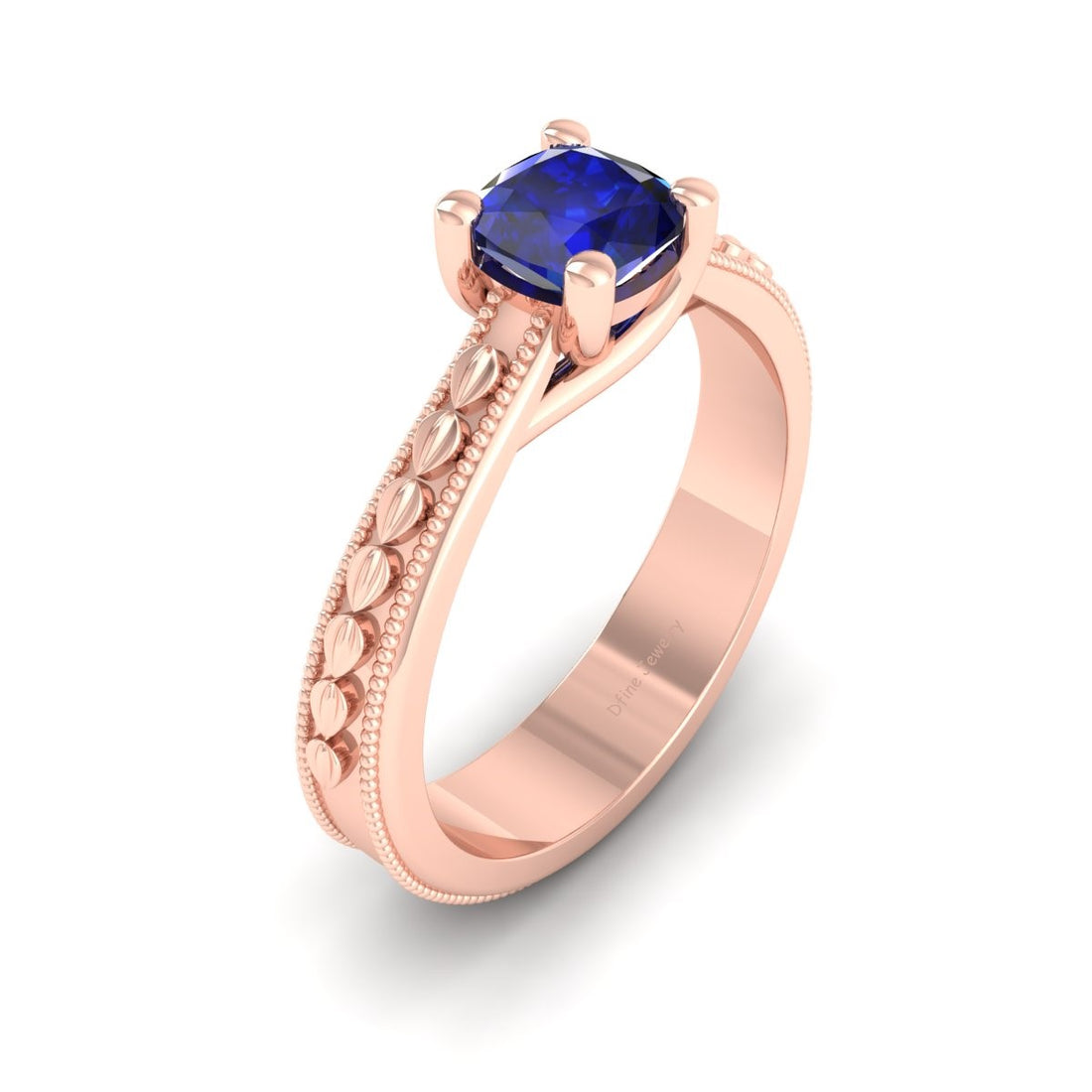 TRELLIS SET SAPPHIRE ENGAGEMENT RING