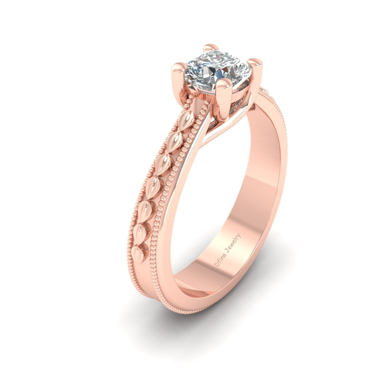 CUSHION DIAMOND WEDDING RING