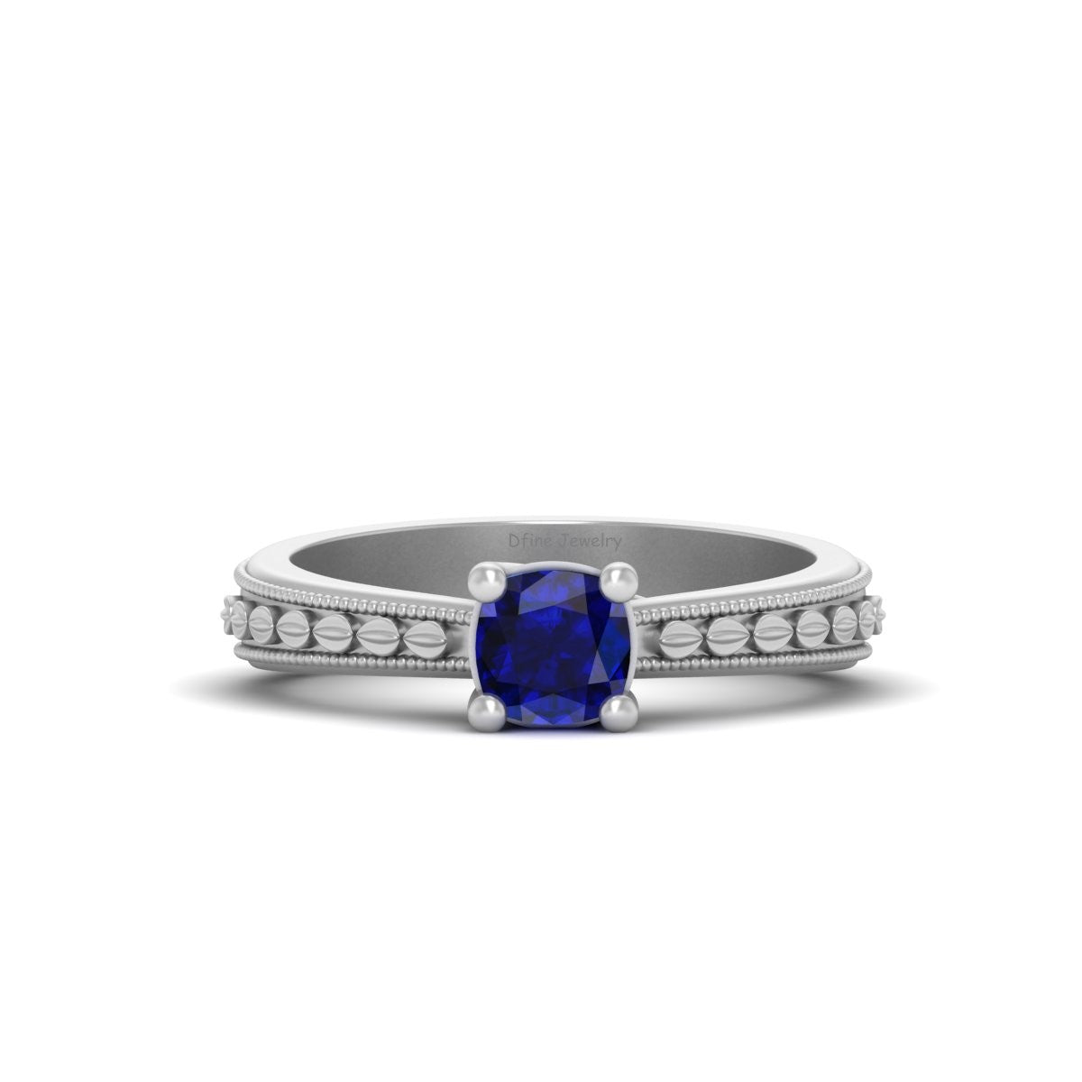 TRELLIS SET SAPPHIRE ENGAGEMENT RING