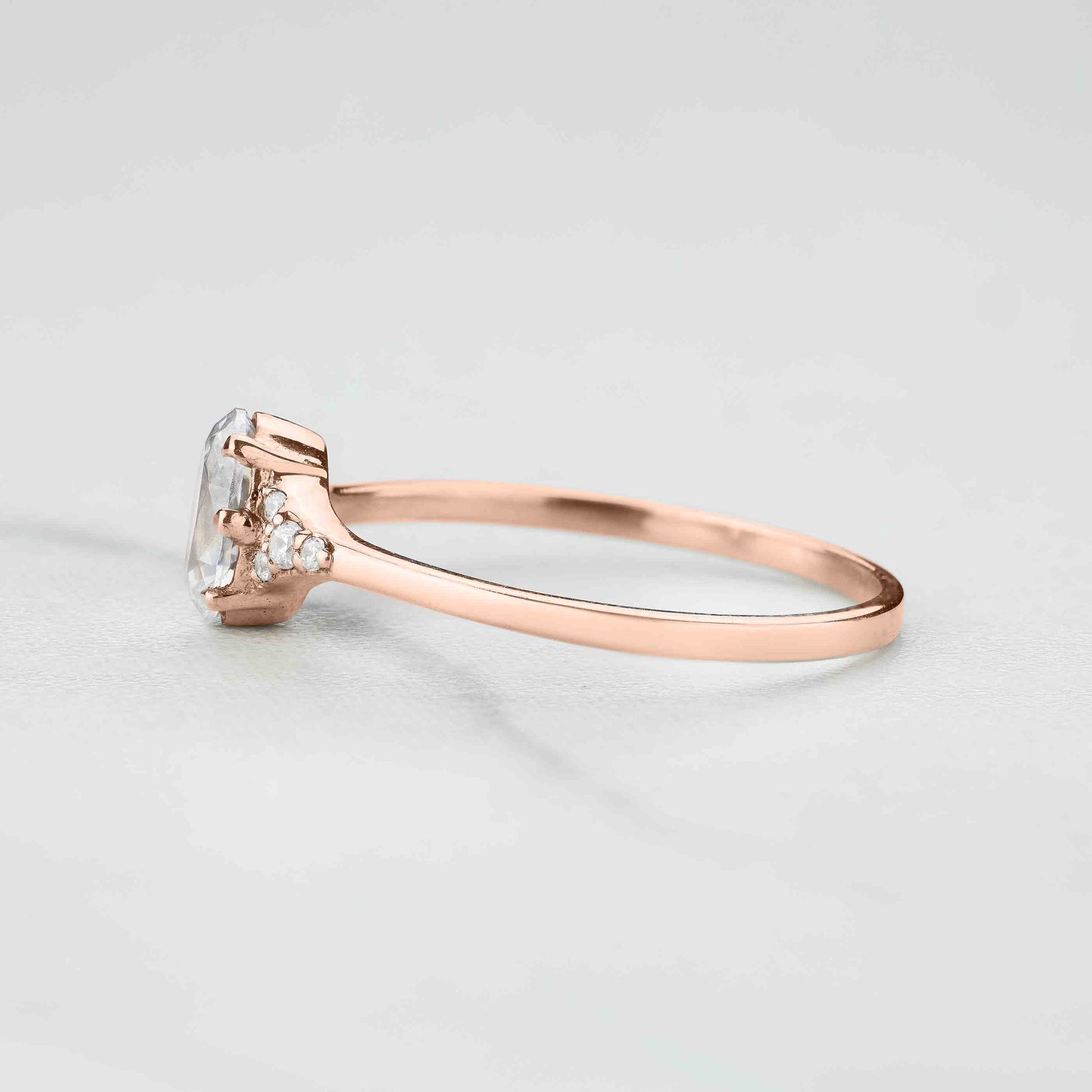 Oval Cut Moissanite Diamond Engagement Rings Rose Gold White Gold Promise Ring Wedding Anniversary Gift