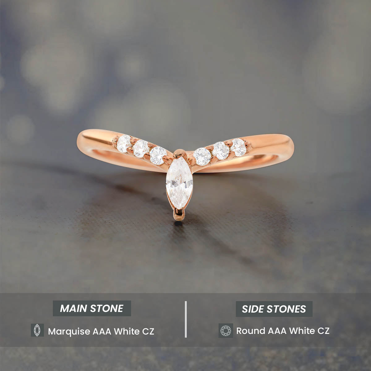 CZ Diamond Enhancer Ring Curved Wedding Band White Gold Rose Gold Moissanite