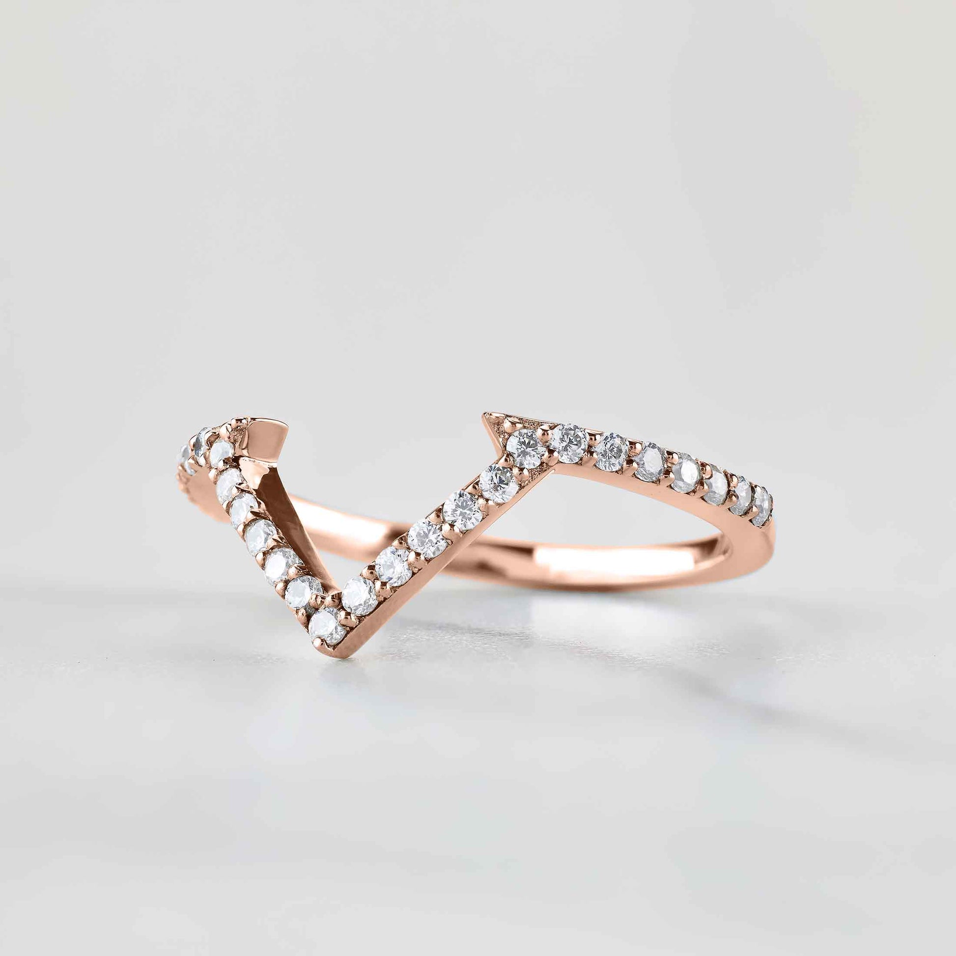 Kite Wedding Band Enhancer Guard AAA CZ Diamond Sterling Silver