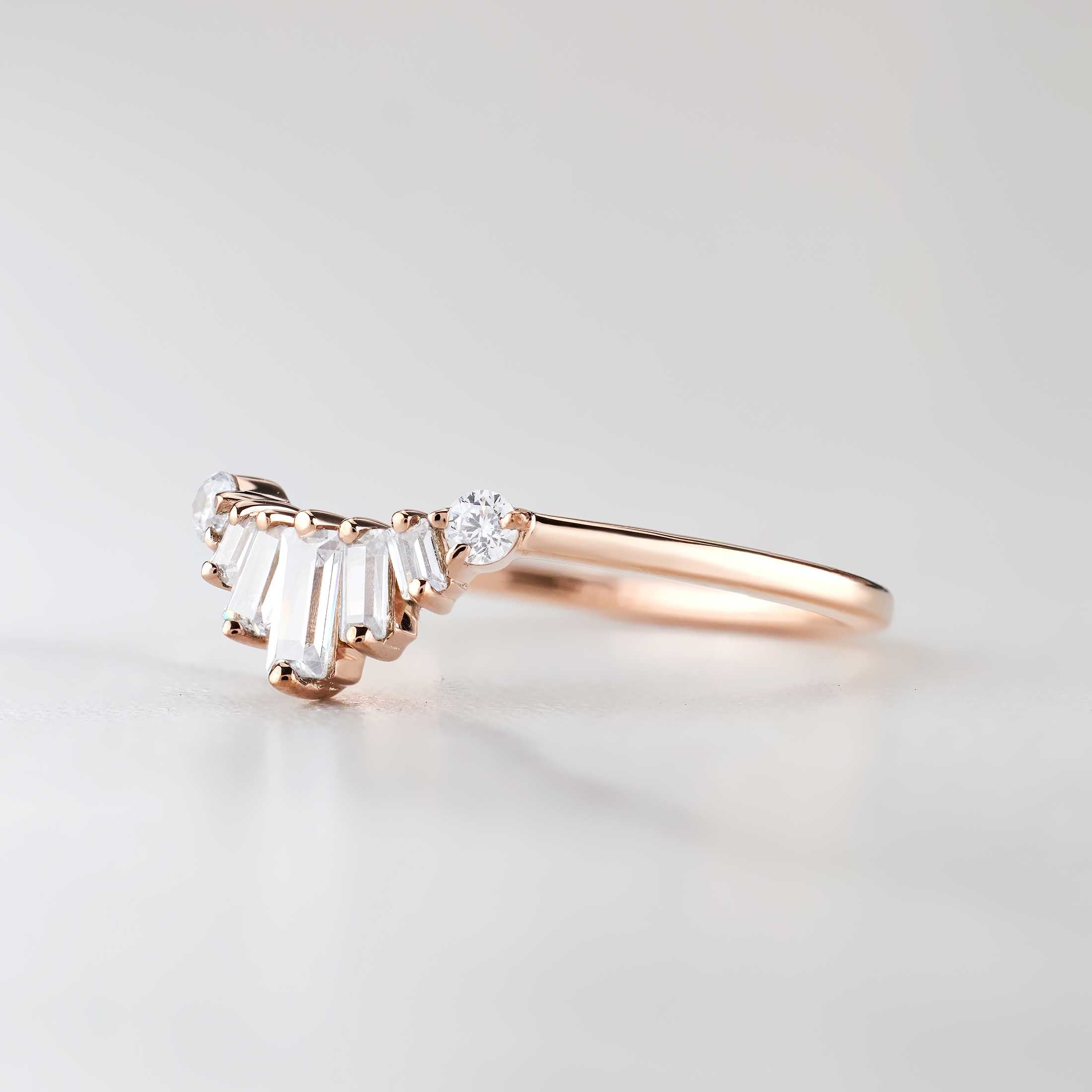 Tiara Wedding Band Ring Enhancer Engagement Stackable Rings 925 Sterling Silver