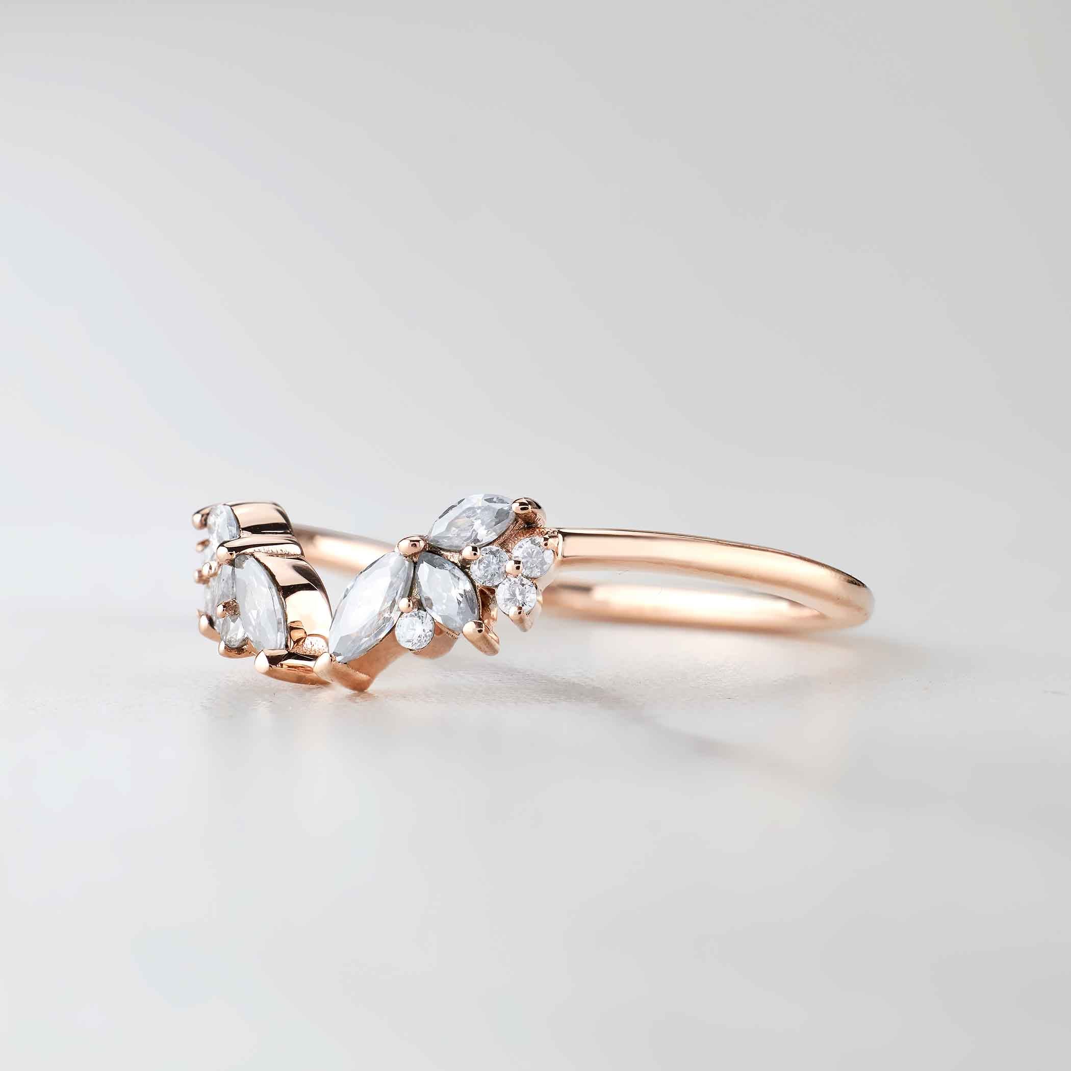 Open Wedding Ring Enhancer AAA CZ Diamond Stacking Band