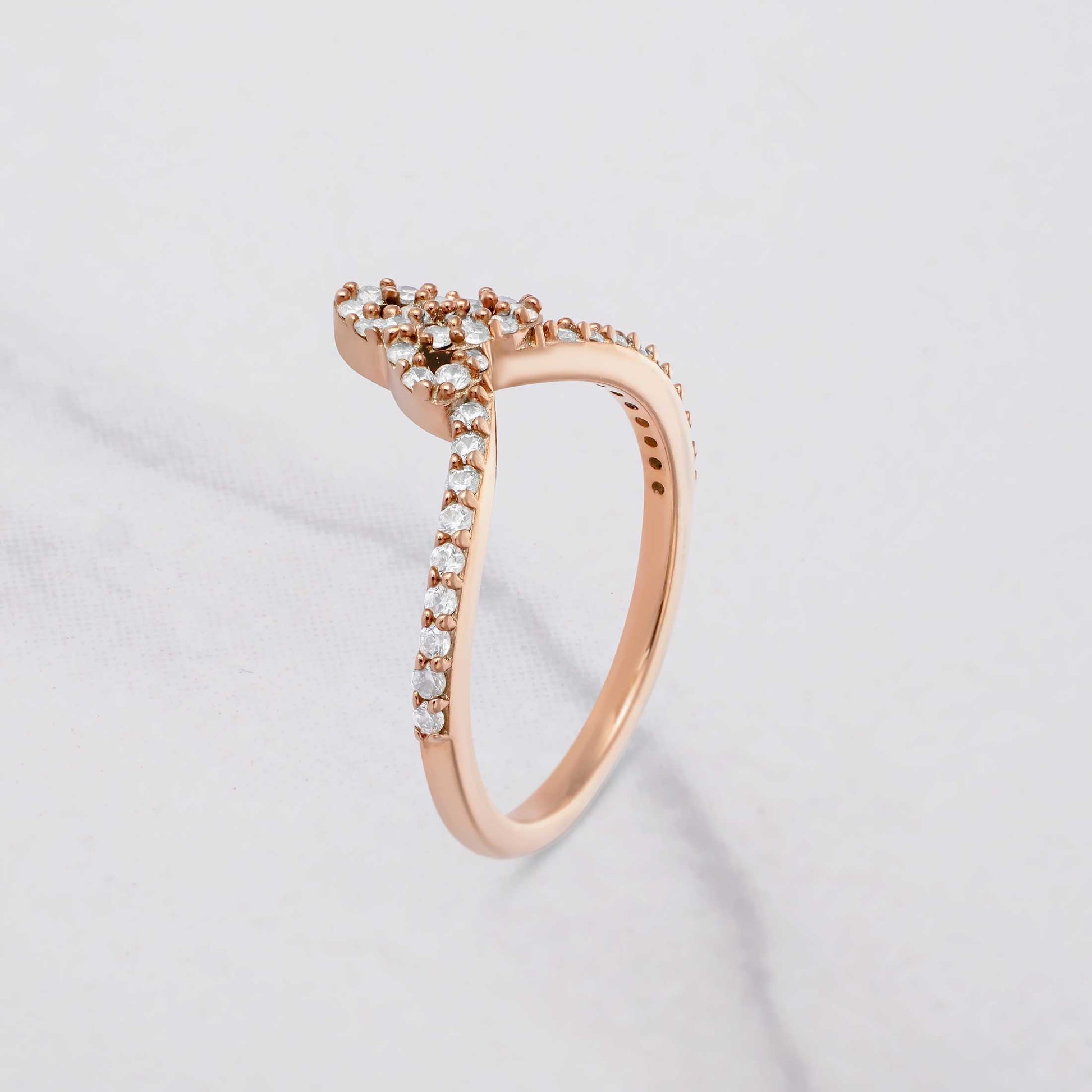 Celtic Trinity Ring Enhancer Moissanite Diamond Curved Wedding Band White Gold Rose Gold Stacking