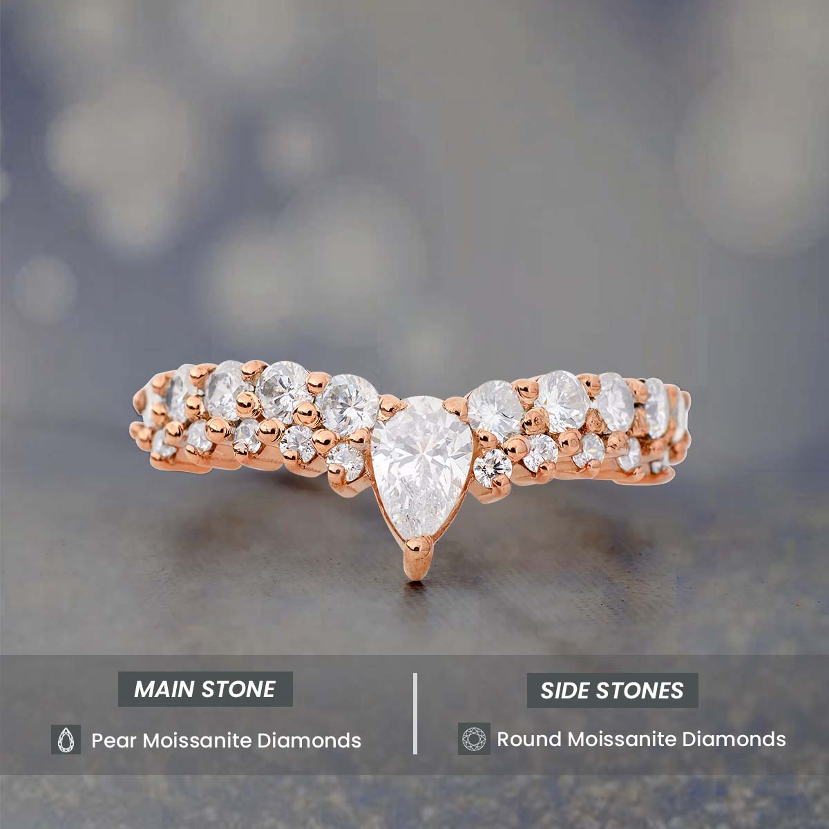 Moissanite Diamond Enhancer Ring Promise Wedding Band for Women Promise Anniversary Bands Rose Gold White Gold