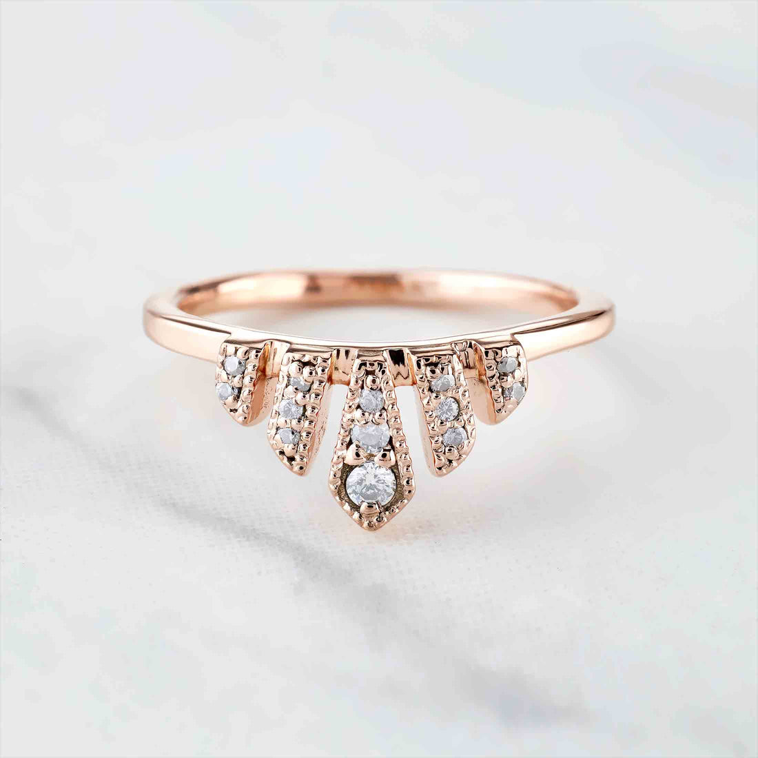 Moissanite Tiara Ring Stacking Wedding Band Anniversary Gift
