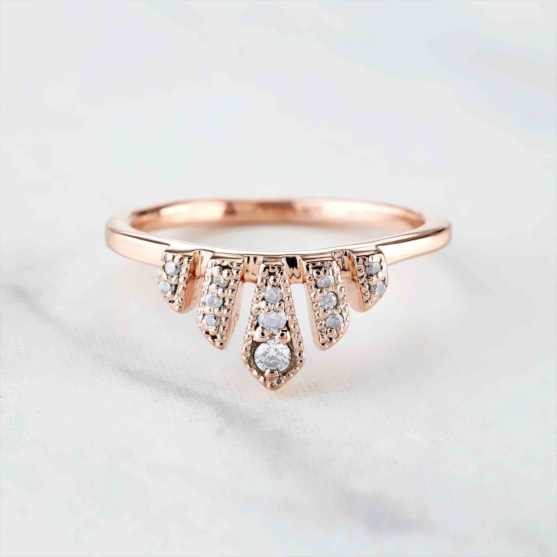 Moissanite Tiara Ring Stacking Wedding Band Anniversary Gift
