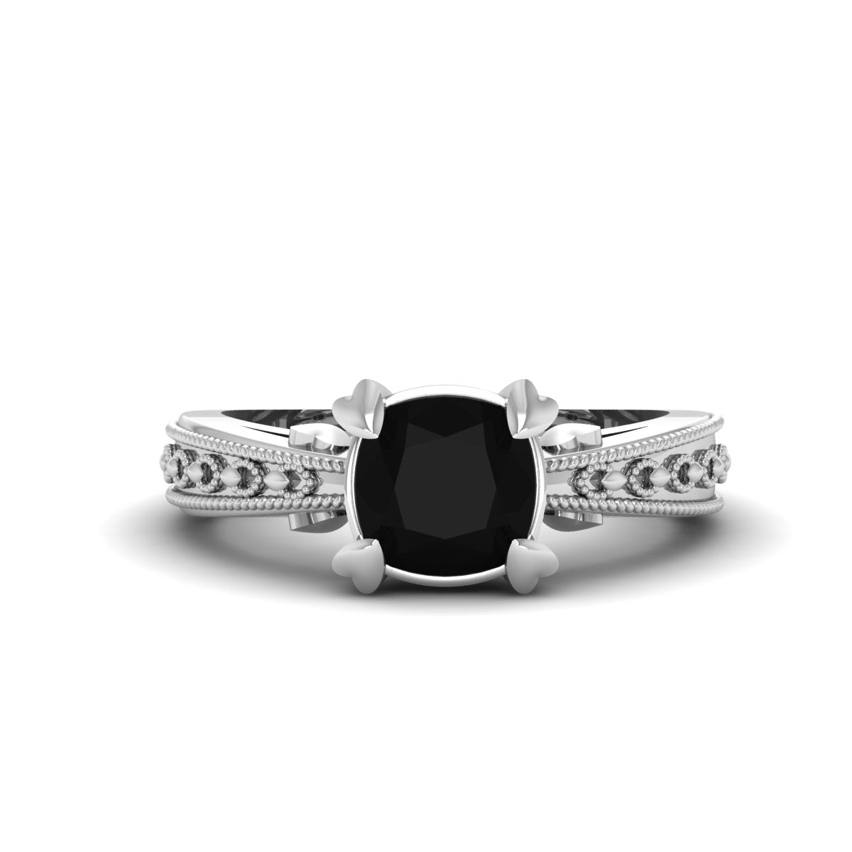 SOLITAIRE ONYX ENGAGEMENT RING