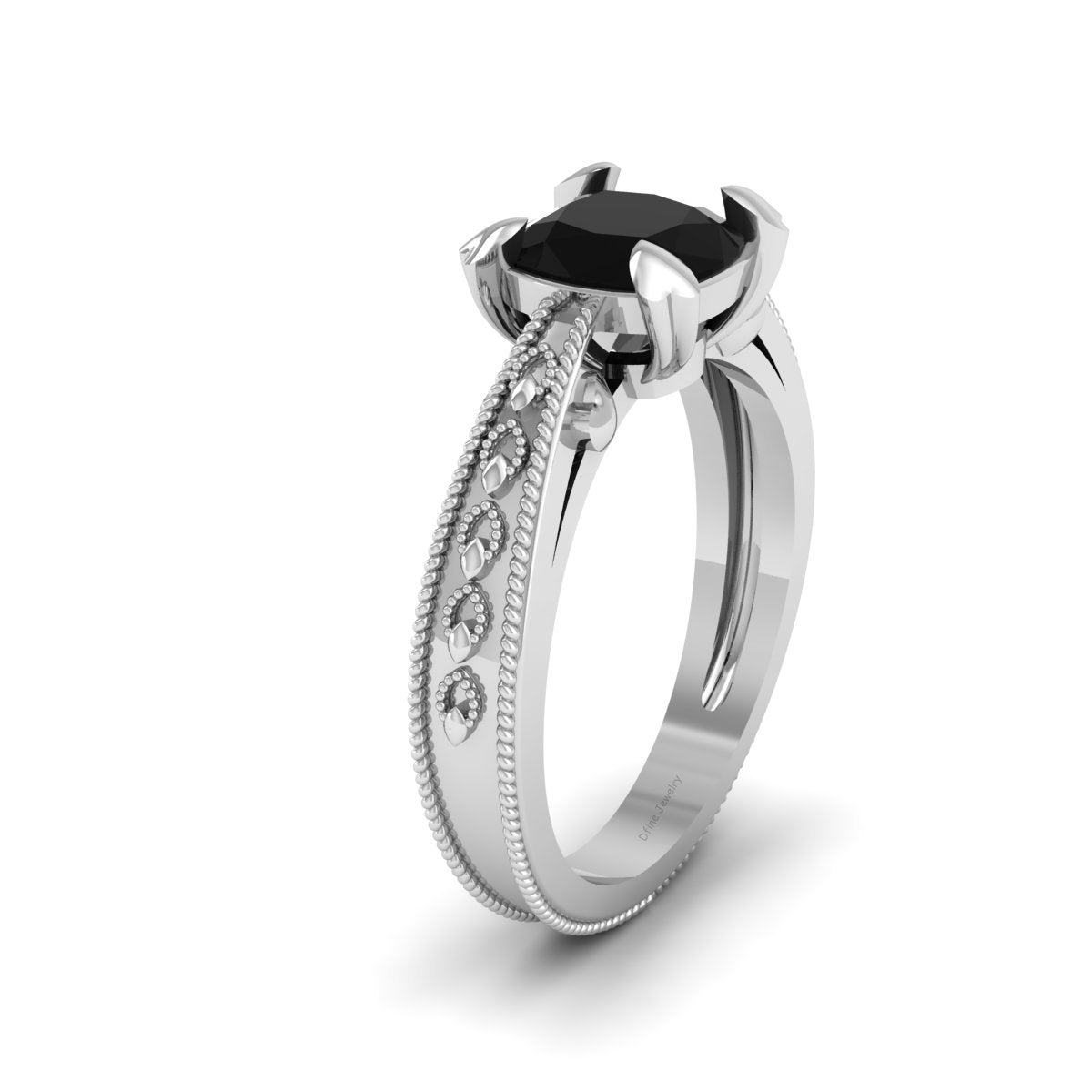 SOLITAIRE ONYX ENGAGEMENT RING