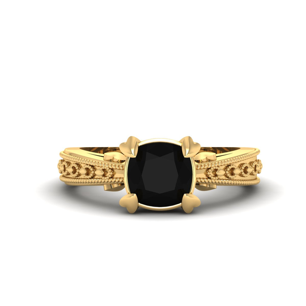 SOLITAIRE ONYX ENGAGEMENT RING