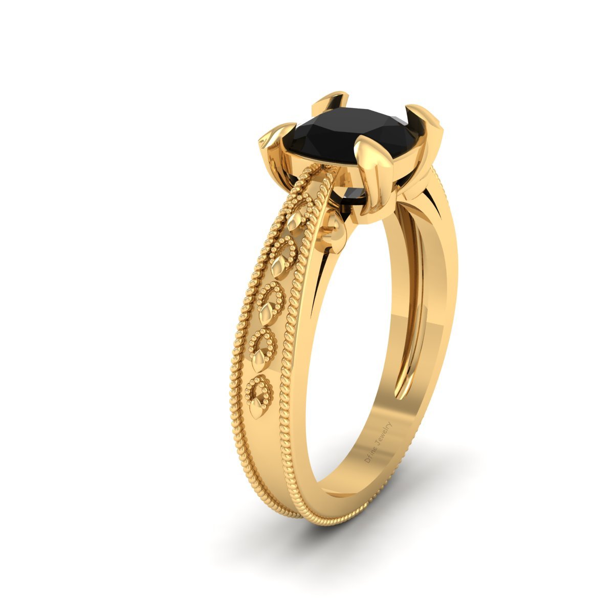 SOLITAIRE ONYX ENGAGEMENT RING