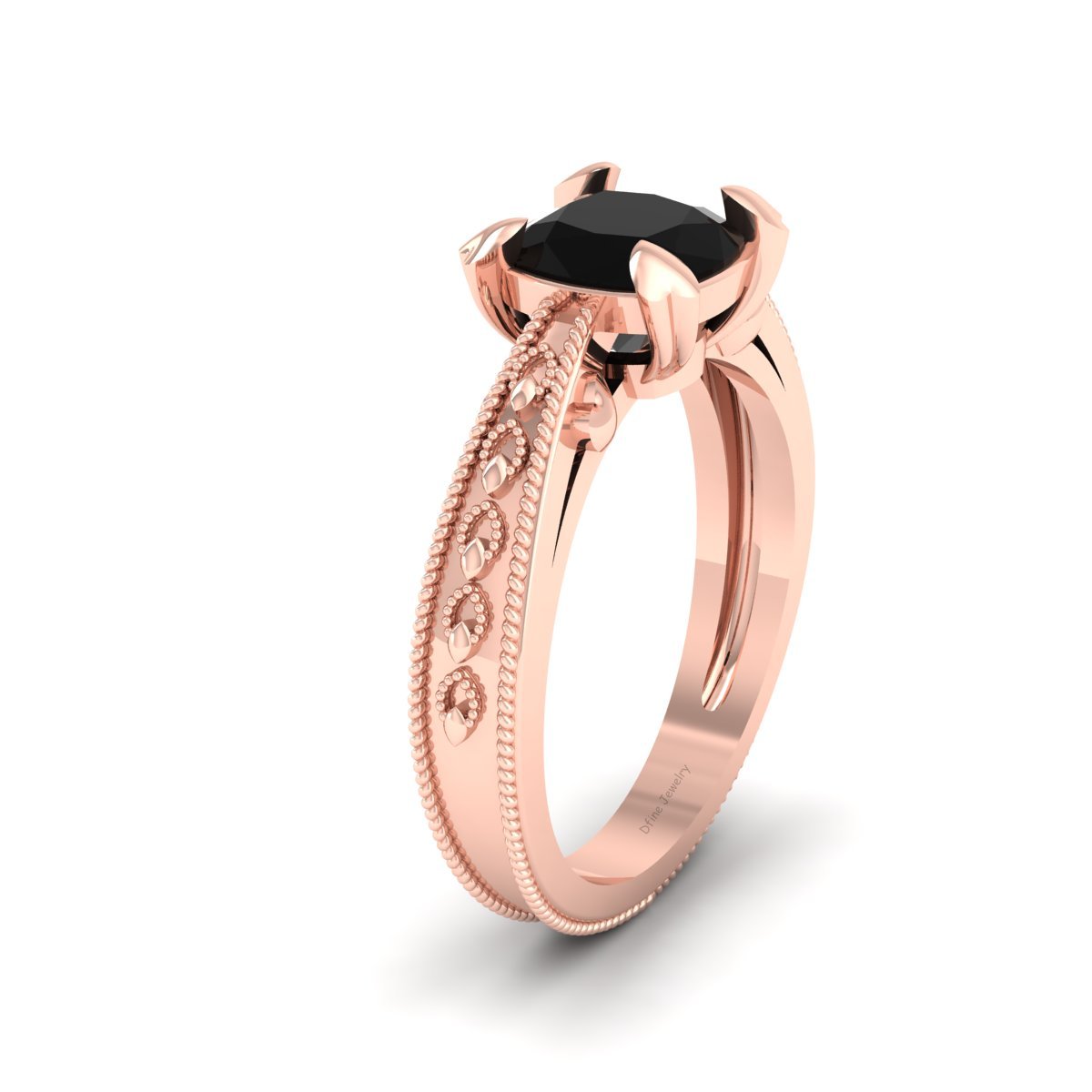 SOLITAIRE ONYX ENGAGEMENT RING