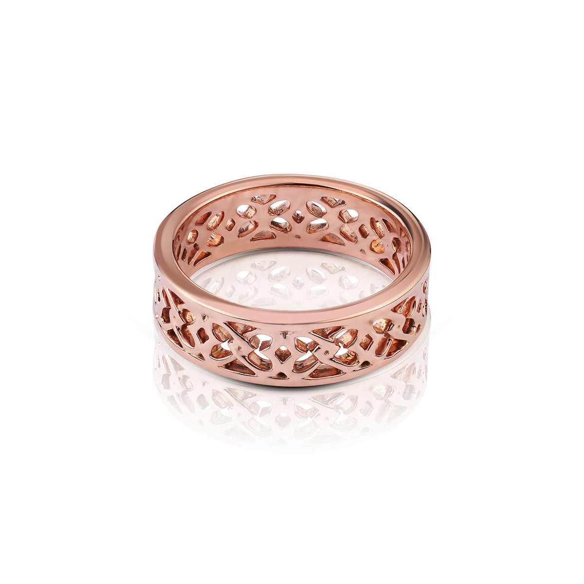 Women's Celtic Wedding Band Interlocked Heart Anniversary Band