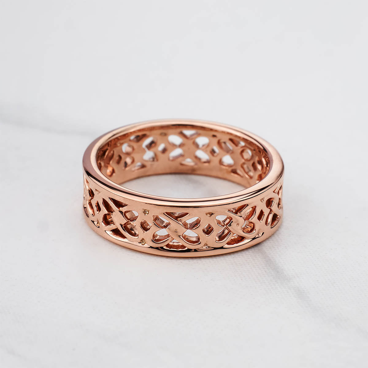 Women's Celtic Wedding Band Interlocked Heart Anniversary Band