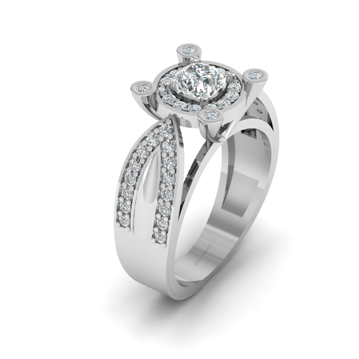 DIAMOND HALO WEDDING RING