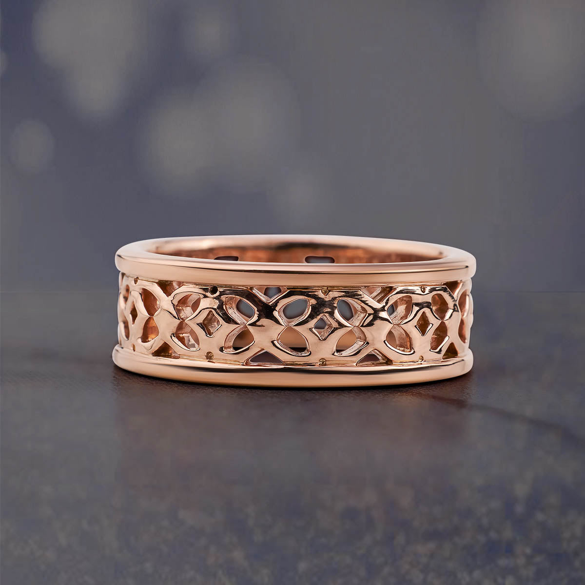 Celtic Wedding Band for Men Love Knot Anniversary Band Gift Him