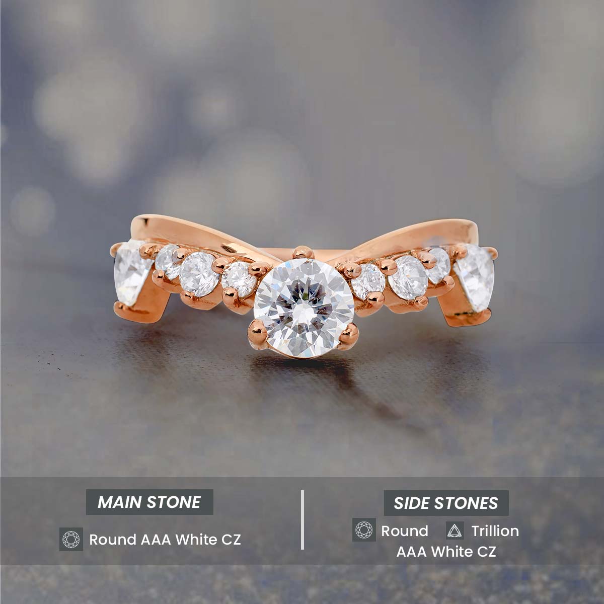 Diamond Ring Enhancer Curved Wedding Band Rose Gold White Gold Stacking