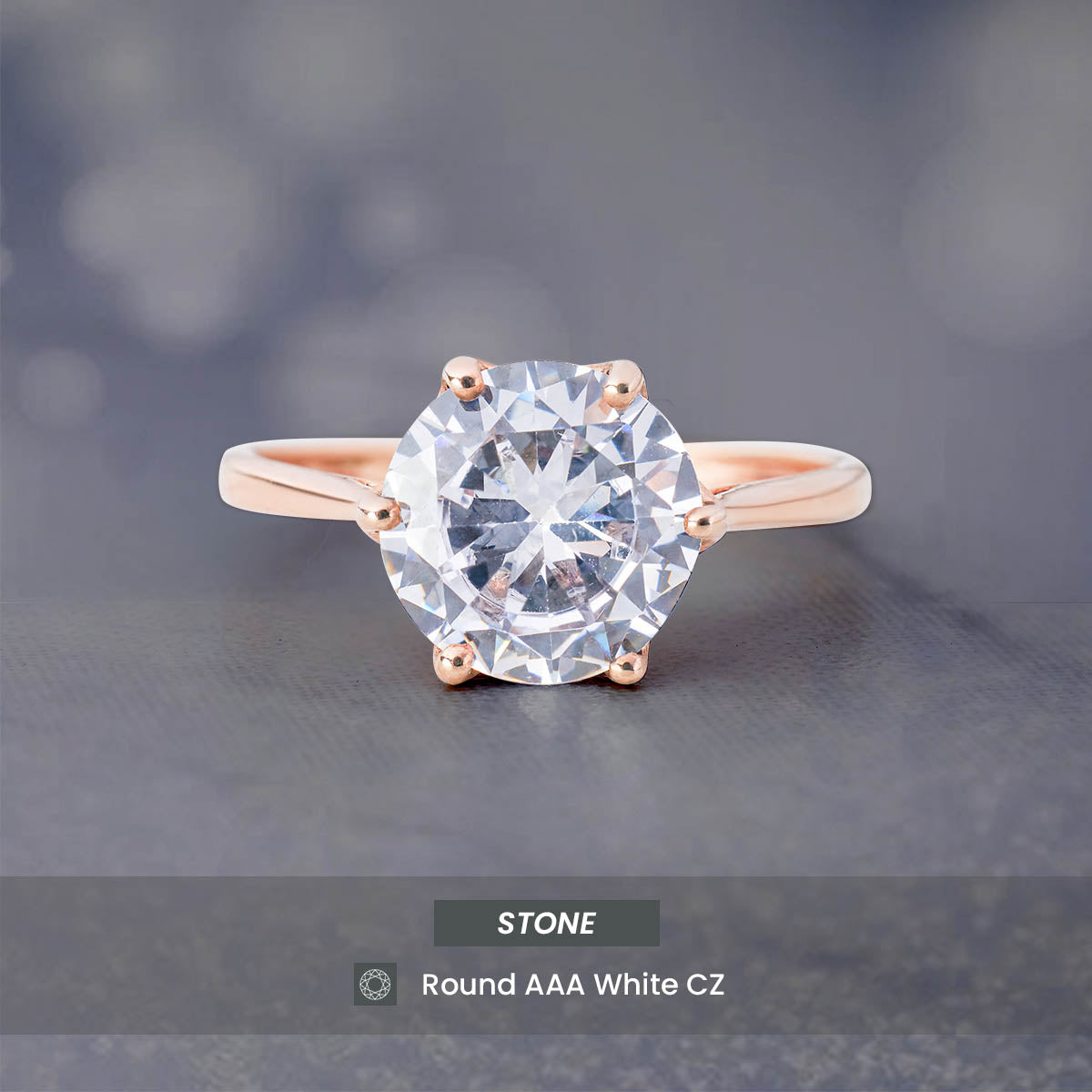 4.80CT Diamond Engagement Ring Solitaire Rose Gold White Gold Basket Setting