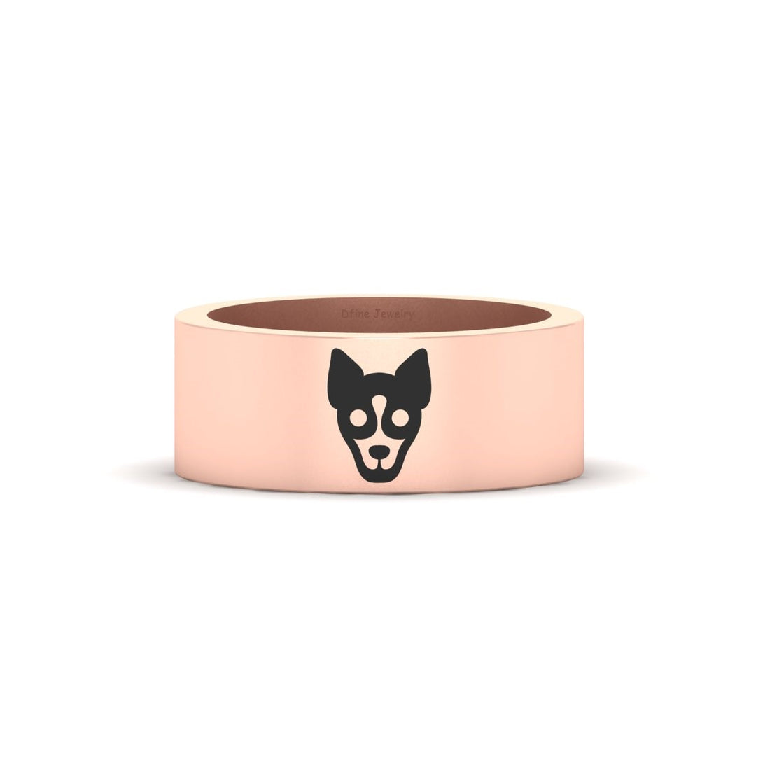 SILVER DOG FACE RING