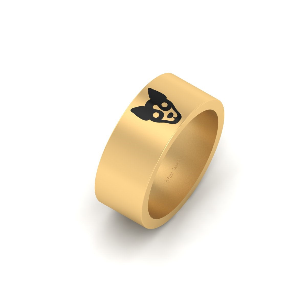 SILVER DOG FACE RING
