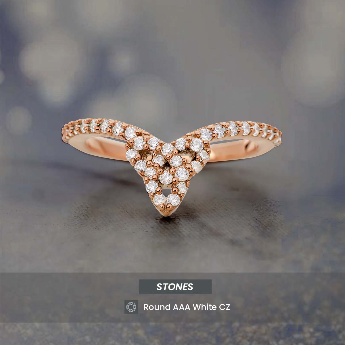 Celtic Trinity Ring Enhancer Moissanite Diamond Curved Wedding Band White Gold Rose Gold Stacking