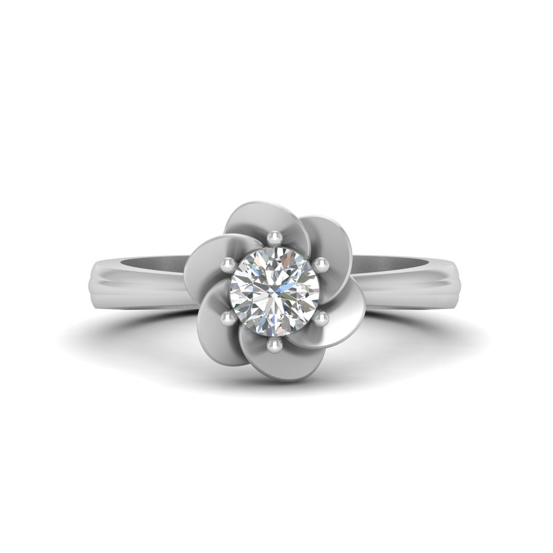 FLORAL SOLITAIRE DIAMOND RING