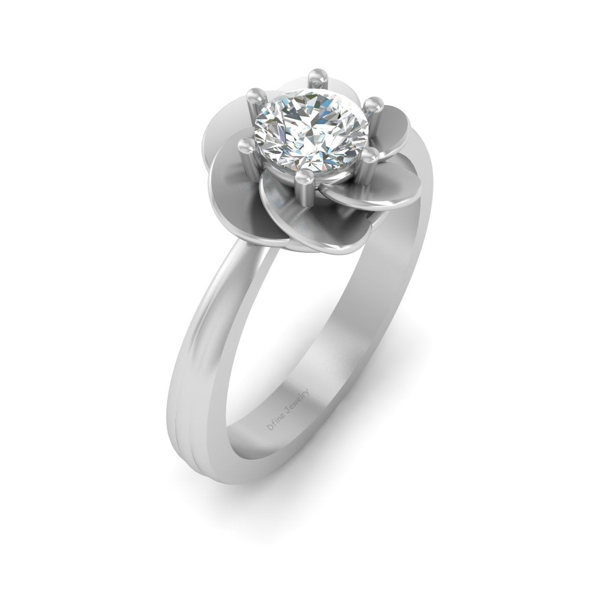 FLORAL SOLITAIRE DIAMOND RING