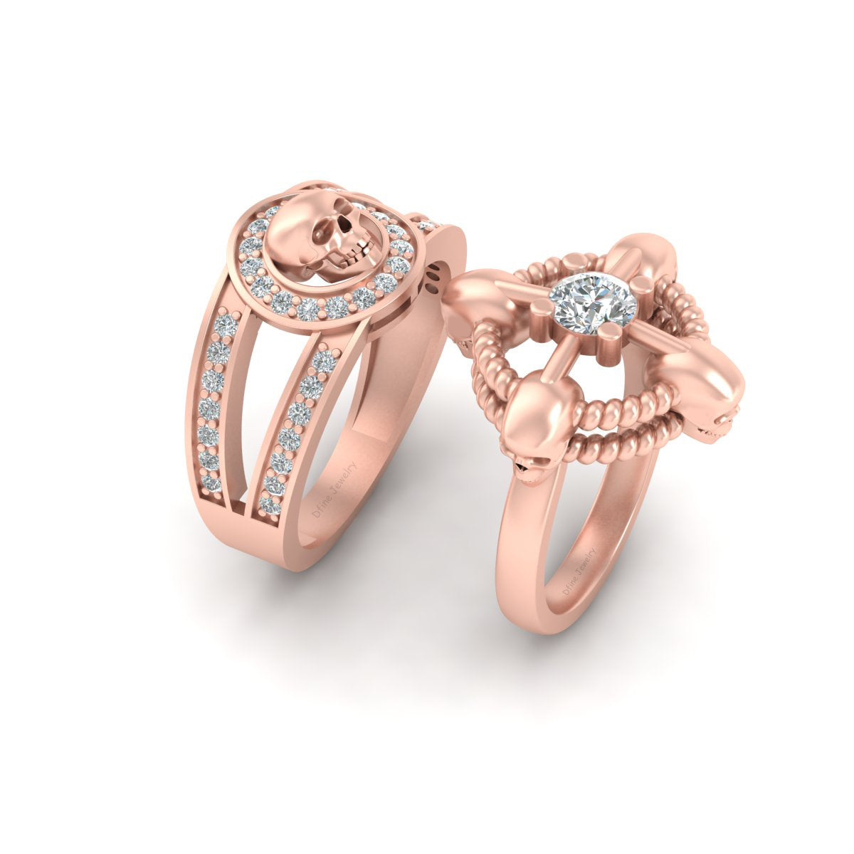 Rose Gold Skull Engagement Rings