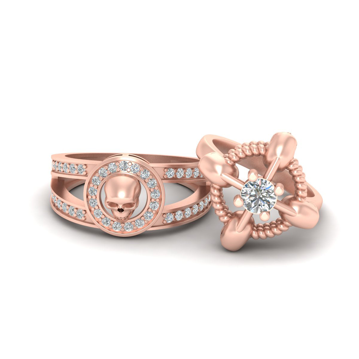 Rose Gold Skull Engagement Rings