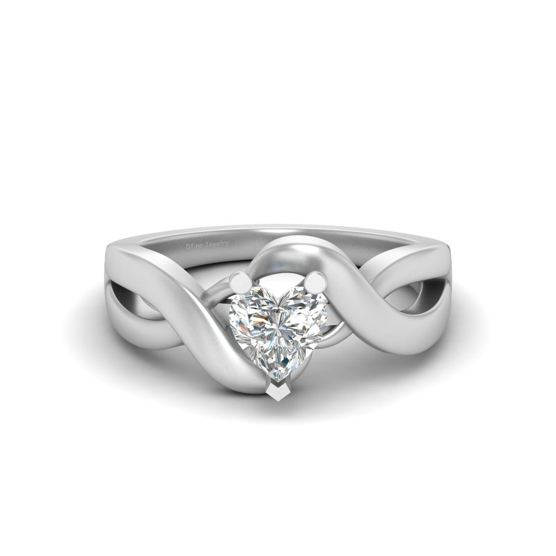SOLITAIRE DIAMOND HEART RING