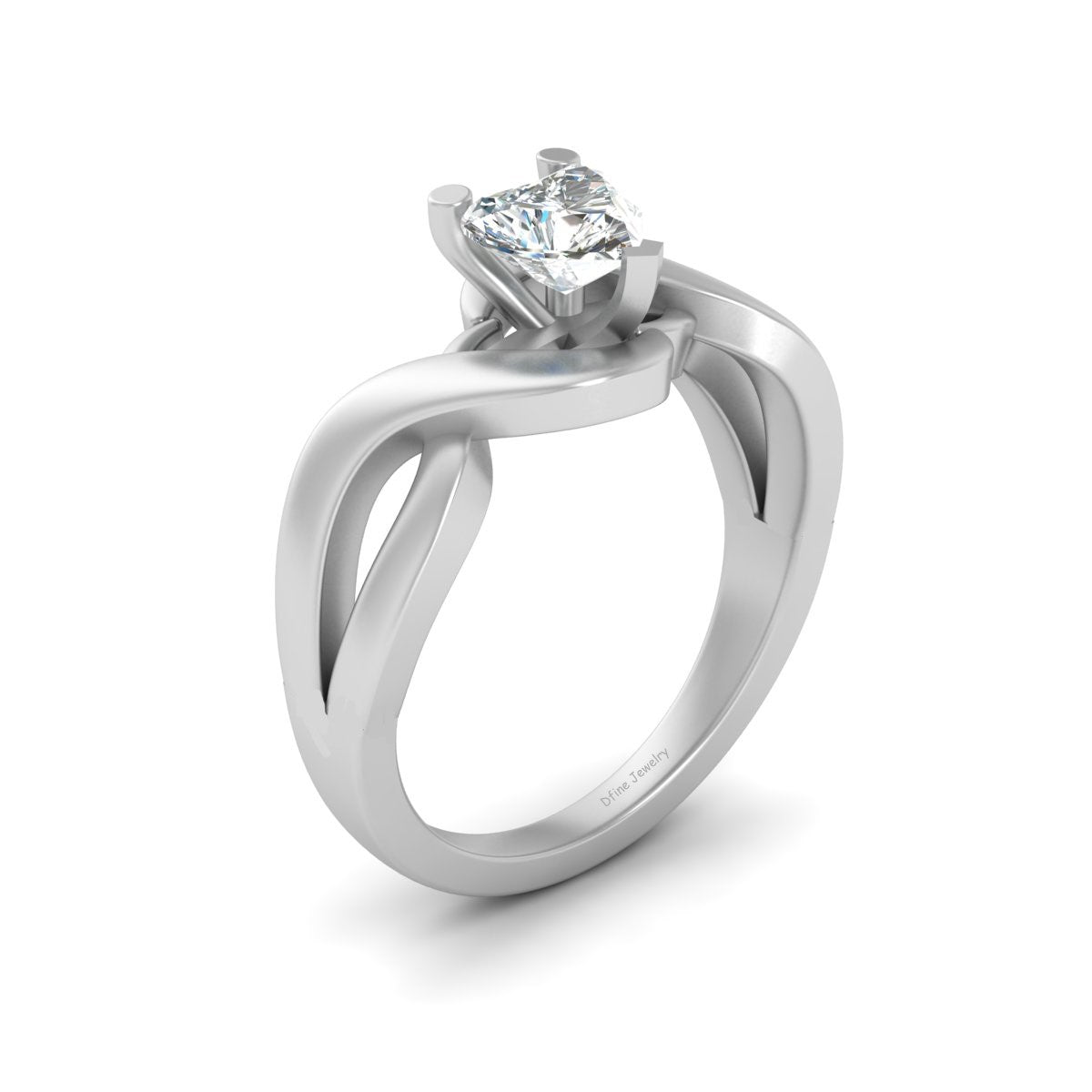 SOLITAIRE DIAMOND HEART RING