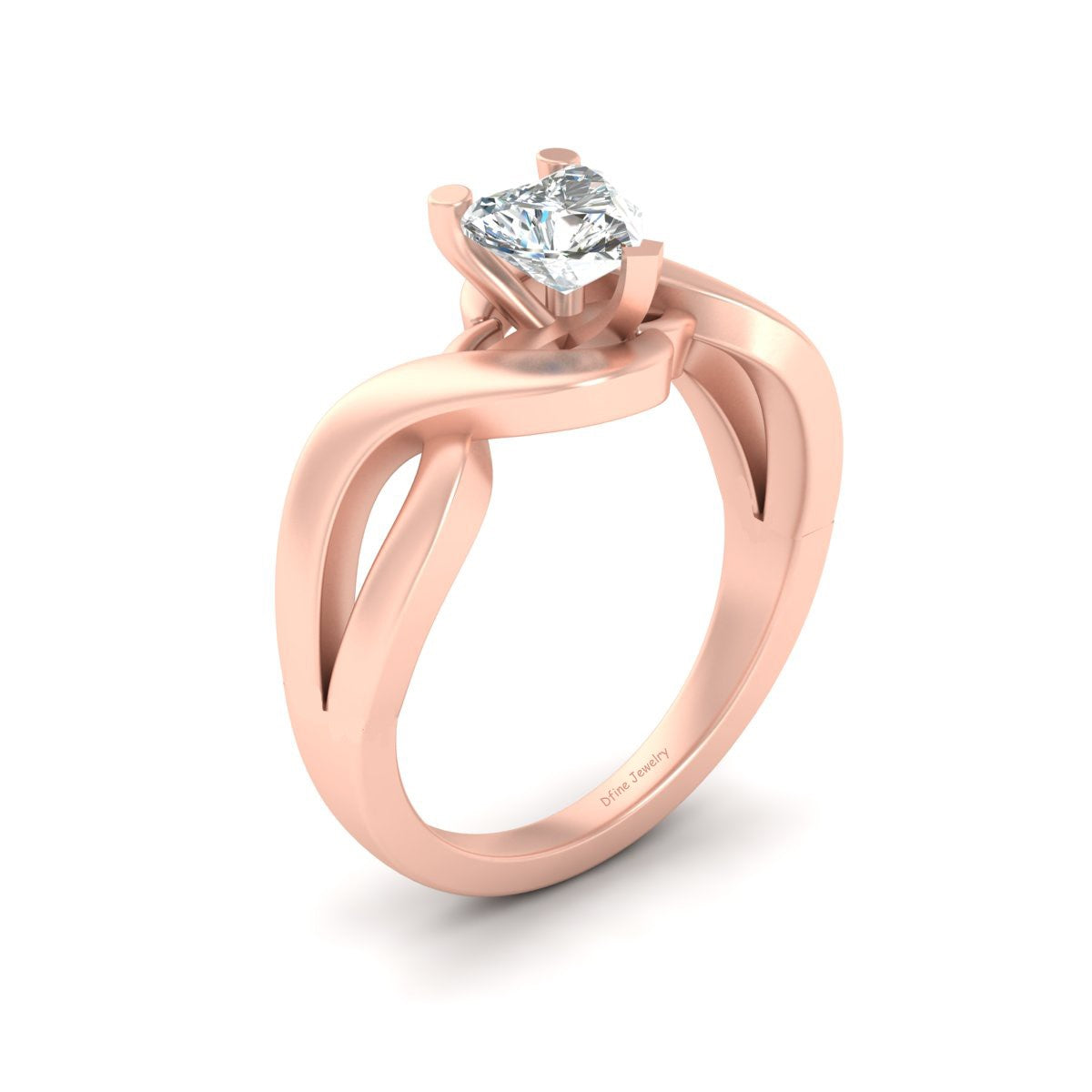 SOLITAIRE DIAMOND HEART RING