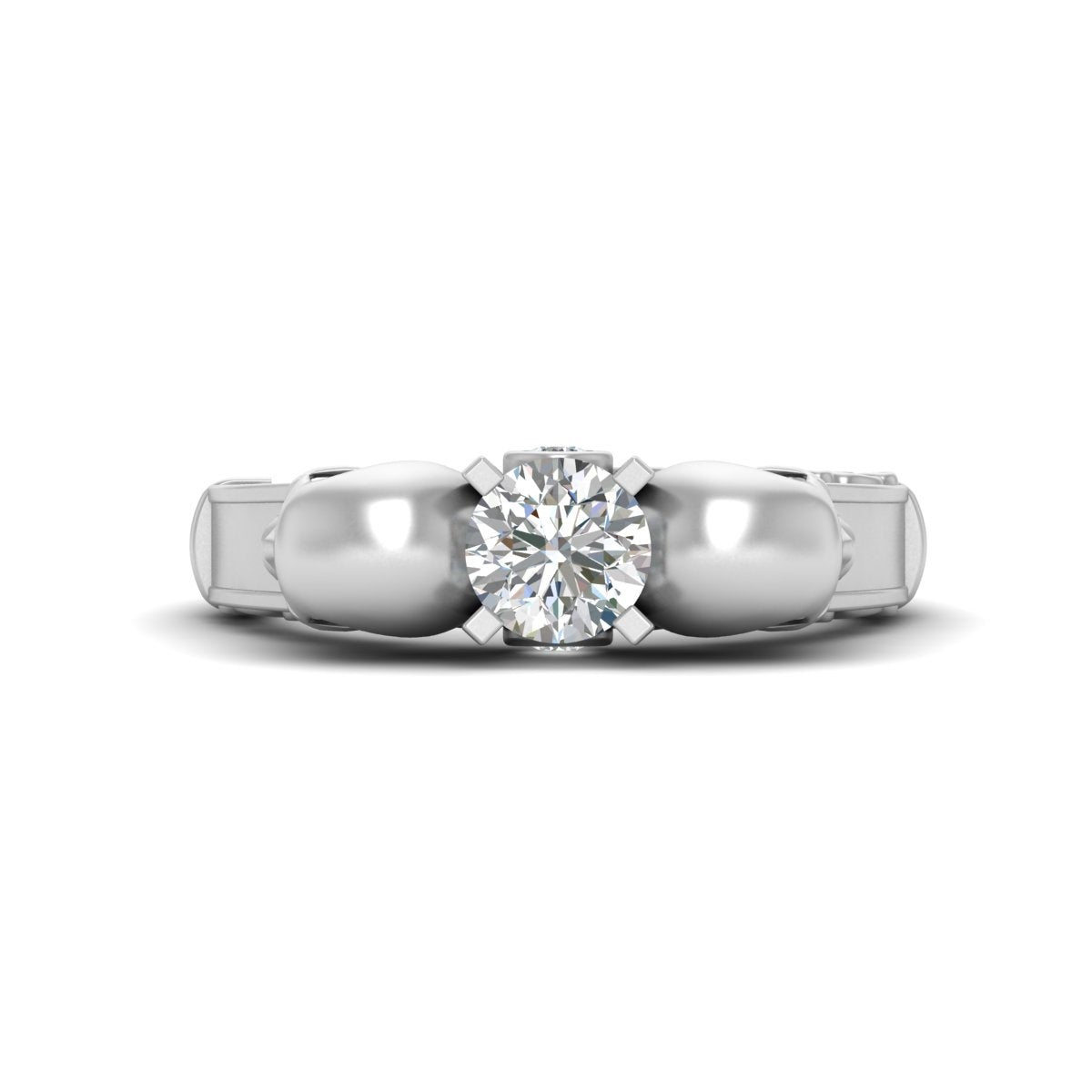 Filigree Diamond Skull Engagement Ring