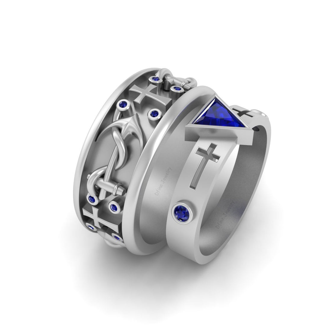 Matching Cross Wedding Rings