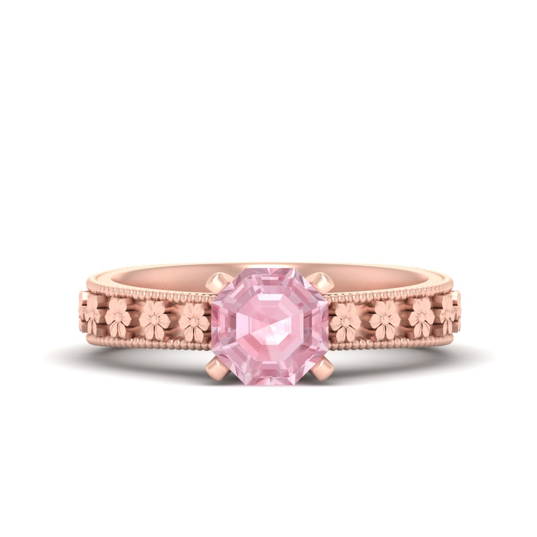 ROSE QUARTZ ENGAGEMENT RING