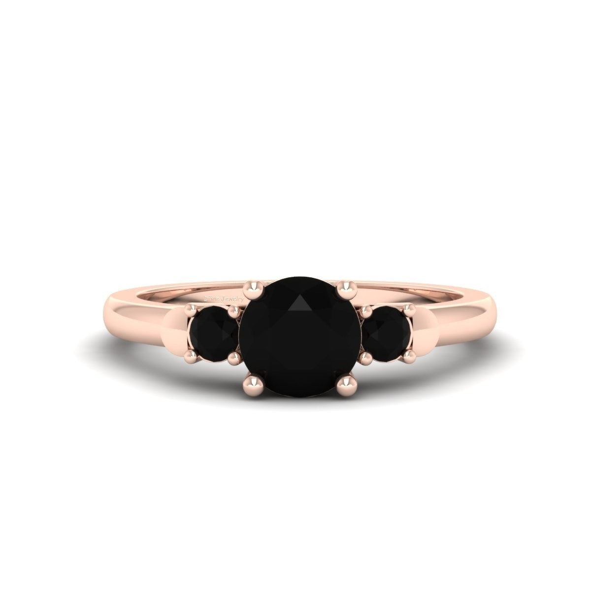 1.30TCW Black Onyx Engagement Ring