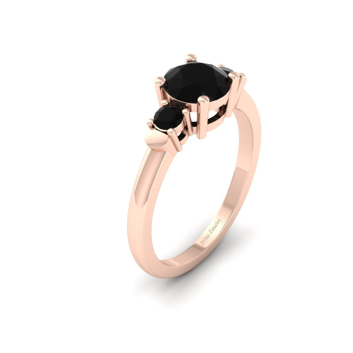 1.30TCW Black Onyx Engagement Ring