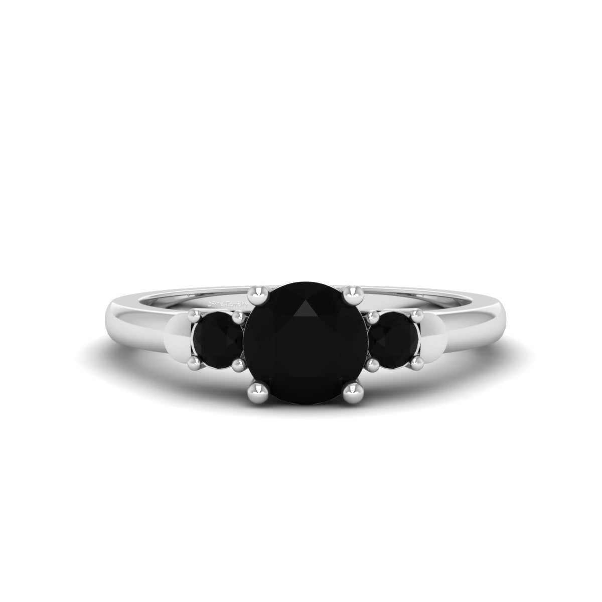 1.30TCW Black Onyx Engagement Ring