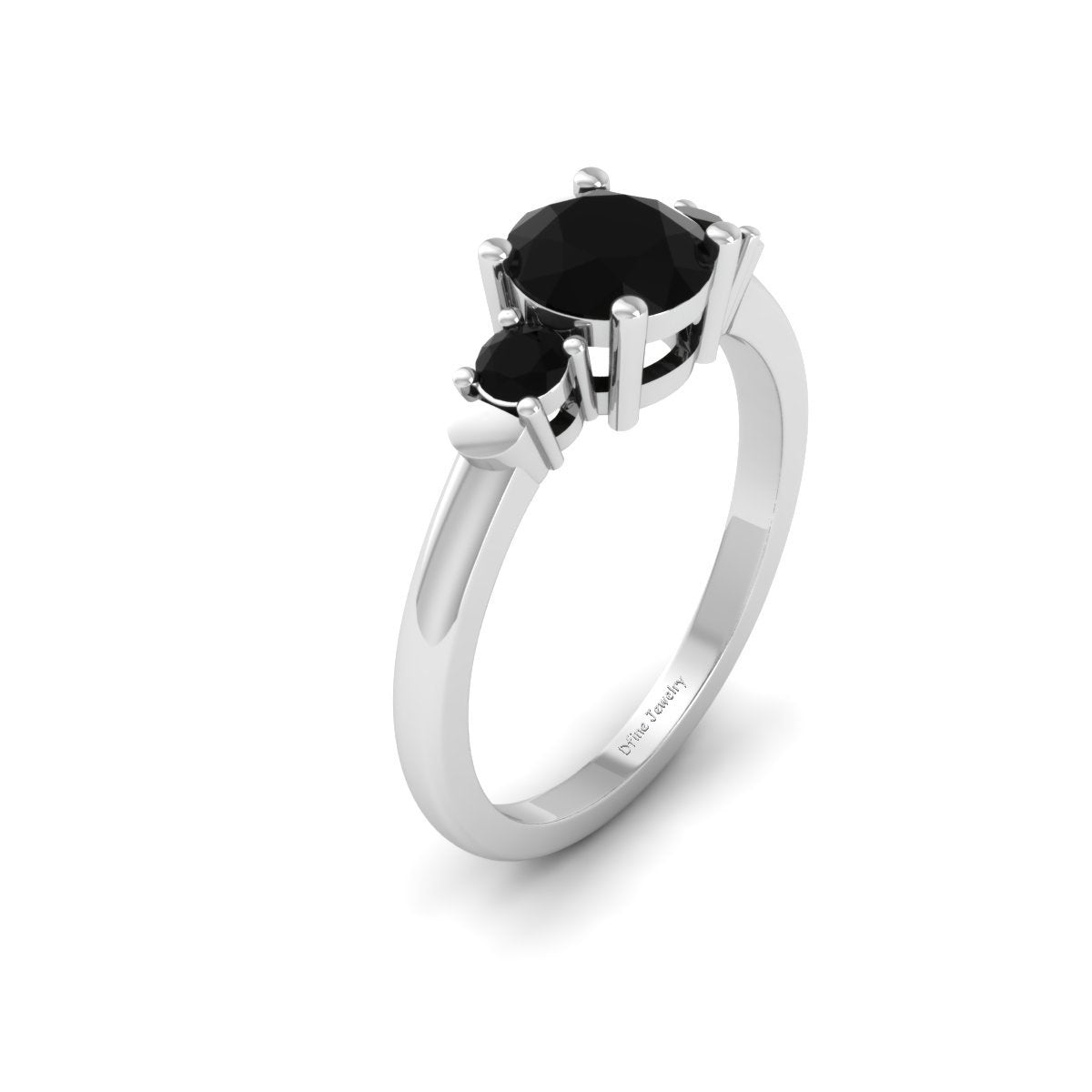 1.30TCW Black Onyx Engagement Ring