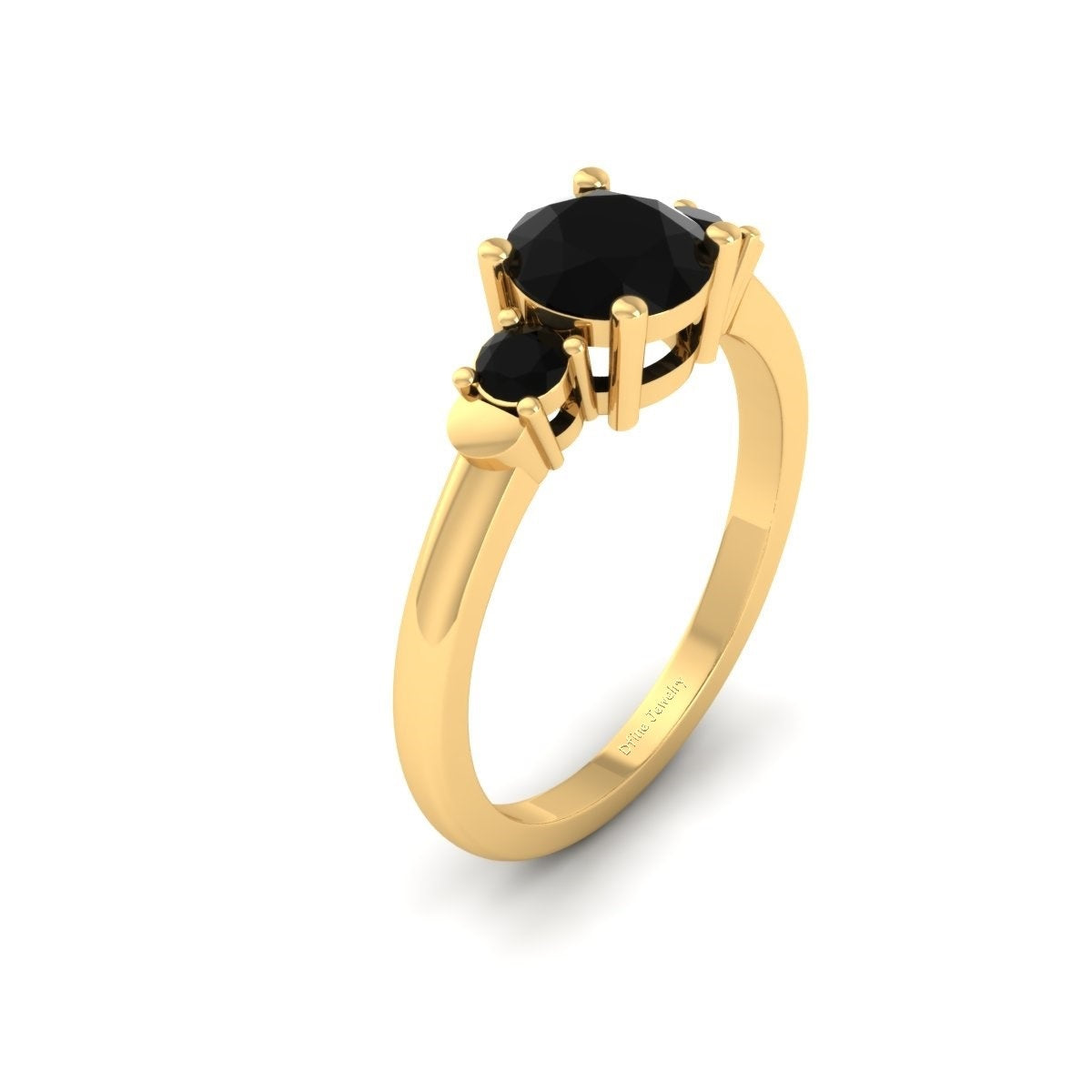 1.30TCW Black Onyx Engagement Ring