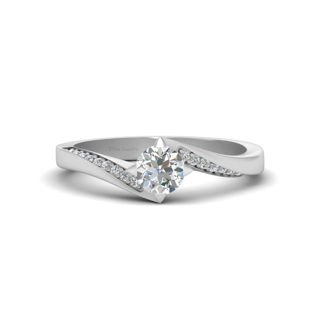WHITE MOISSANITE ENGAGEMENT RING