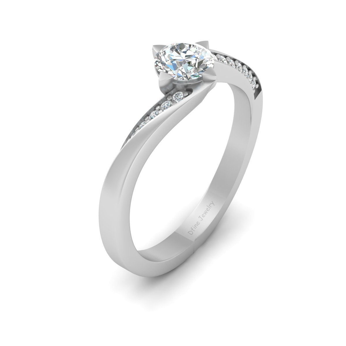 WHITE MOISSANITE ENGAGEMENT RING