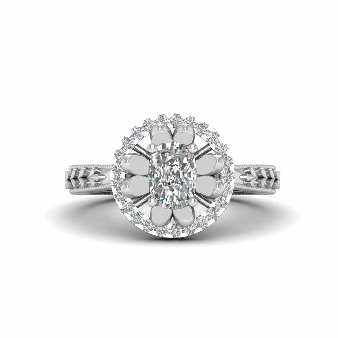 FLORAL WEDDING RING SILVER