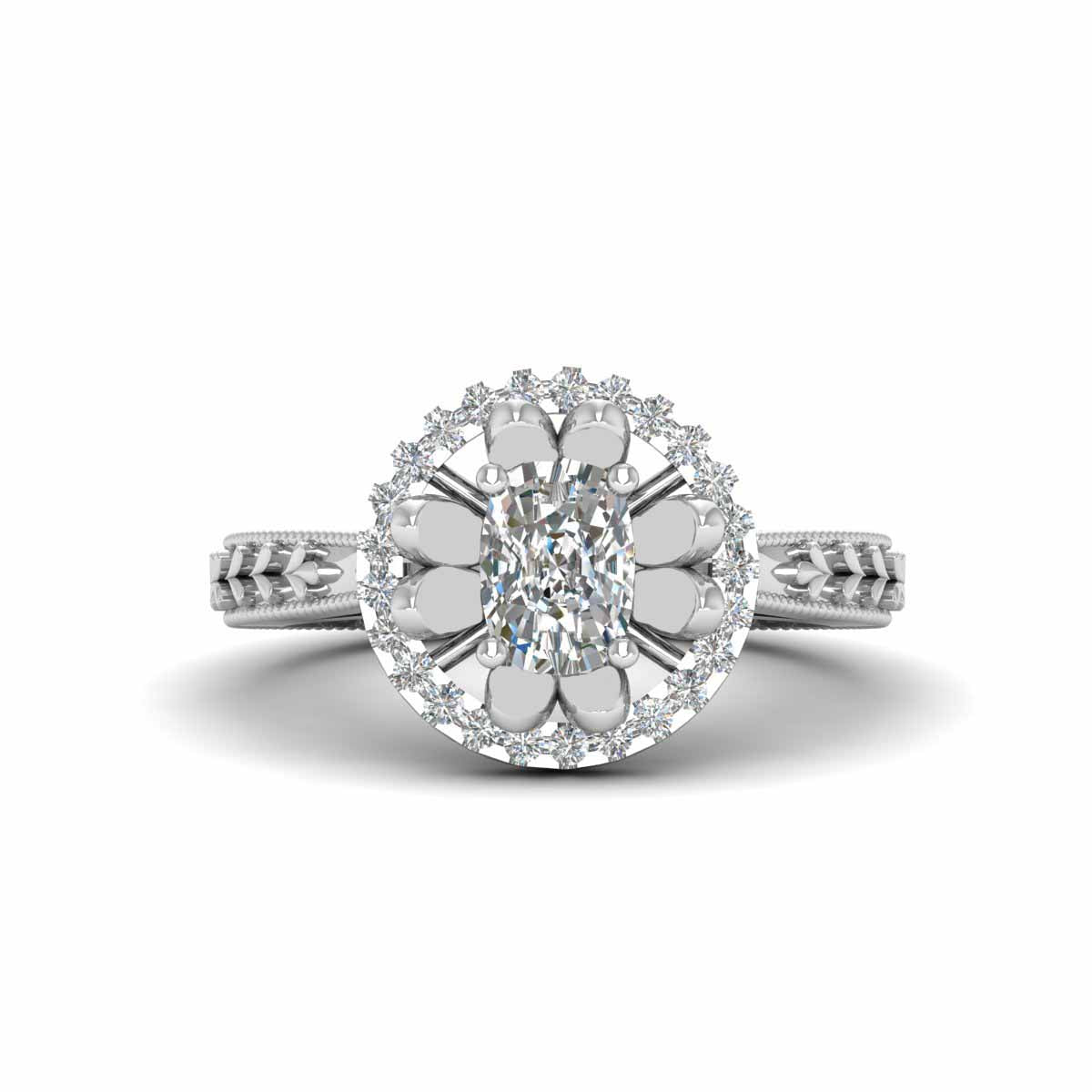 FLORAL WEDDING RING SILVER