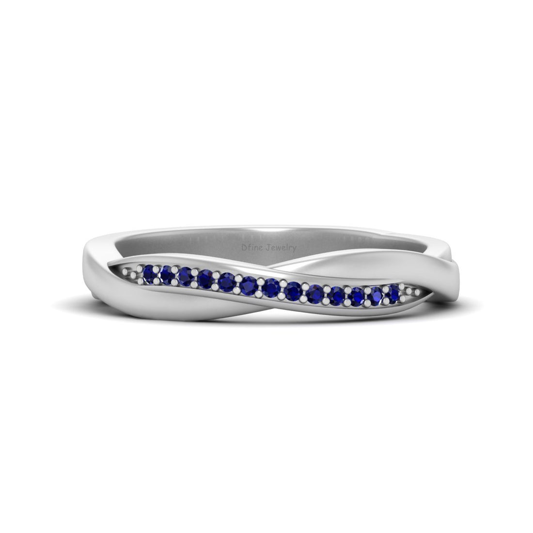 BLUE CZ TWISTED ENGAGEMENT RING