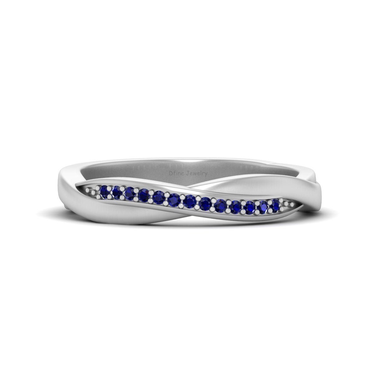 BLUE CZ TWISTED ENGAGEMENT RING